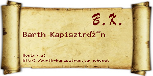 Barth Kapisztrán névjegykártya